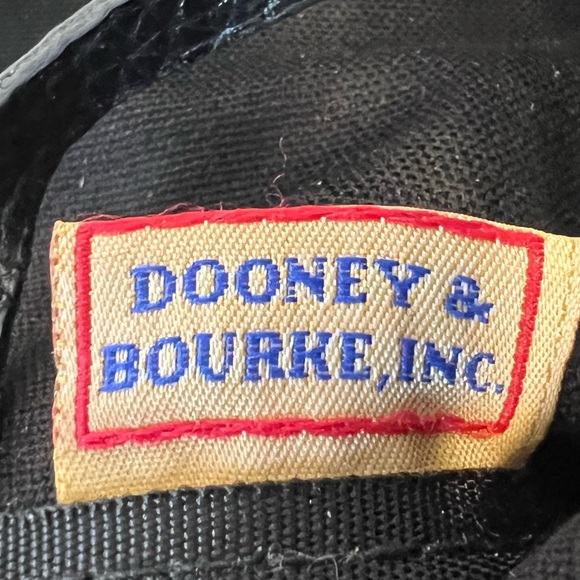 Dooney & Bourke black monogram shoulder bag with black pebbled leather straps - Picture 10 of 16